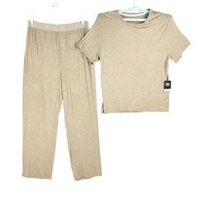 FRYE Men's Taupe Short Sleeve Shirt & Pant Sleep Set Modal Blend Size Large NWT